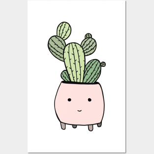 Cactus in pink flowerpot Posters and Art